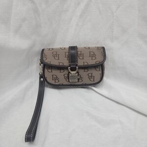 Dooney & Bourke Tan /Black Monogram Wristlet